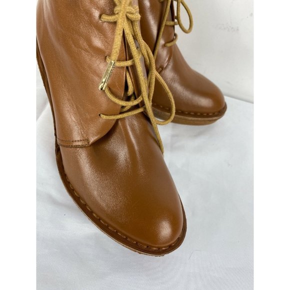 MARC BY MARC JACOBS Brown Tan Luxury Leather Wedge Women Boots Sz 40 (9.5 USA) - Picture 5 of 11